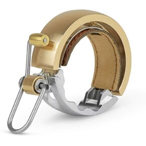 KNOG Oi Luxe Large Bicycle Bell Luxury Model, Large (Inner Diameter: 0.9-1.3 inches (23.8-31.8 mm), Comfortable Tone Color, Leather Shim, Brass Hammer, CNC Cutting Processing, Ring Shape in Kuwait