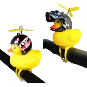 Lovely Yellow Duck Bike Bell, Kids Bike Horn, Rubber Yellow Duck Bicycle Accessories with LED Light - for Kids Toddler Children Adults Sport Outdoor