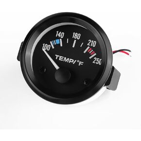 مقياس درجة حرارة الماء مع إضاءة خلفية LED - مقياس درجة حرارة الماء الاحترافي 2 بوصة 100-250 درجة فهرنهايت لمراقبة سائل تبريد محرك السيارة - مقاييس سيارة عالمية 12 فولت مناسبة لسيارة الدفع الرباعي والشاحنة البحرية in Kuwait