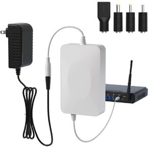 UPS Battery Backup 15000mAh, Home DC 12V/2A Router UPS, Battery Backup for LED Light Strip, CCTV Camera, Router and More, UPS Battery Backup & Surge Protector with Charger and Multiple DC interfaces