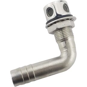 keehui Universal 90° Fuel Vent 316 Stainless Steel Marine Grade Fuel Gas Tank Vent with Mounting Gasket Hardware Fitting for 5/8inch Hose