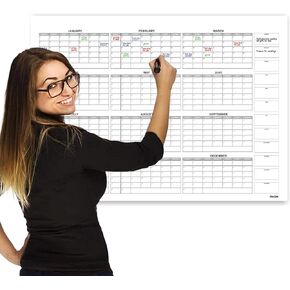 Dry Erase Laminated Super Jumbo Calendar 58"x42" white
