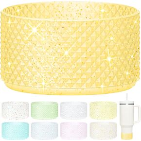 Silicone Diamond Glitter Boot, Compatible with Stanley Tumbler 20-40oz & Simple Modern Tumbler 40oz, Hydro Flask Water Bottle 12-24oz,Bling Glitter Anti-Slip Protective Cover Sleeve