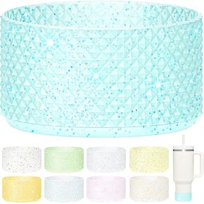 Silicone Diamond Glitter Boot, Compatible with Stanley Tumbler 20-40oz & Simple Modern Tumbler 40oz, Hydro Flask Water Bottle 12-24oz,Bling Glitter Anti-Slip Protective Cover Sleeve