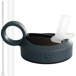 Paravalve High Performance Straw Lid for wide mouth water bottles, Leak-Proof, Smart-Vent, Insulated, Soft Touch Ring Handle, BPA Free