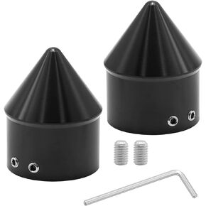 Black Front Axle Nut Covers Spike Axle Caps Replacement for Harley Touring Softail Sportster Dyna Street Glide Road King Road Glide Electra Glide Iron 883 2008-2023
