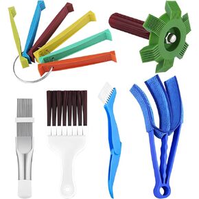 6 Pcs Radiator Comb Tool Set, Multiple Sizes AC Fin Comb Straightener & Condenser Coil Cleaning Brush, Air Conditioner Repair Cleaner Kit for Evaporator Automotive Refrigerator Hvac (Colored)