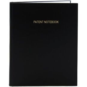 BookFactory Black Patent Notebook - 96 Pages (.25" Grid Format), 8" x 10", Black Cover, Section Sewn Hardbound (LIRPE-096-SGR-A-LKT46)