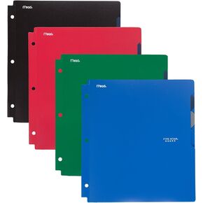 Five Star 4-Pocket Folder, Quick-View, Plastic, Folders with Pockets, Color Selected for You, 1 Count (33168)