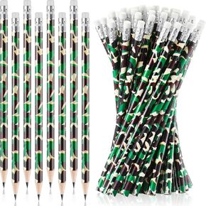 Chivao 50 Pack Camouflage Pencils Tactical Pencils Camo Party Favors Army Party Decorations Pencils Military Personalized Pencils for Kids Teachers School Supplies and Class Reward