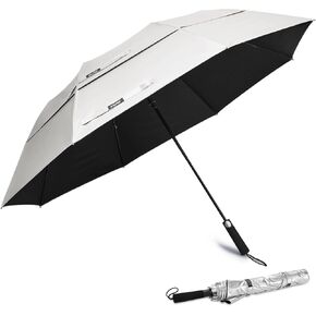 G4Free 62 Inch Portable UV Protection Large Golf Umbrella Automatic Open Double Canopy Big Sun Umbrella Windproof Oversize Sports Umbrellas