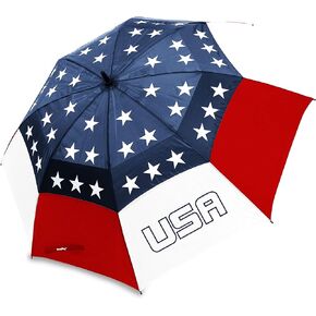 Bag Boy USA Wind Vent Umbrella, Red/White/Blue, 62"