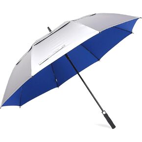68inch Golf Umbrella UV Protection Extra Large Oversized Heavy Duty Stick Umbrellas Auto Open Double Canopy Vented Sun Rain Umbrella Windproof