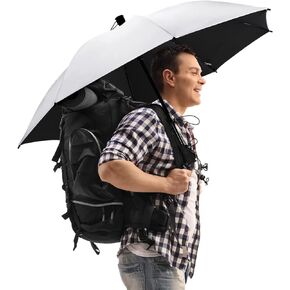 G4Free 46 Inch Large Hiking Umbrella Ultralight UV Silver Reflective Full-size Trekking Backpacking Umbrella