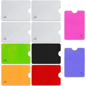 RFID Blocking Card Sleeves, 10Pcs Colorful RFID Protective Sleeves for Credit Card 3.54 x 2.4inch Protectors Secure Card Protective Sleeve Against Data Theft for Women Men