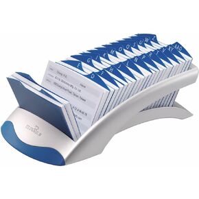 Durable Telindex Desk Address Card File, Holds 500 2.88 X 4.13 Cards, 5.13 X 9.31 X 3.56, Plastic, Graphite/black