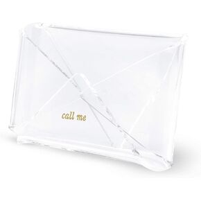Kate Spade New York Business Card Holder for Women, Stylish Clear Acrylic Business Card Organizer for Desktop, Call Me