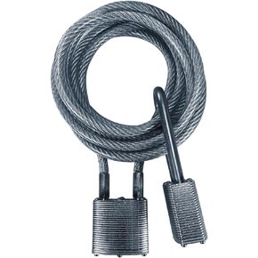 Cooler Steel Cable Lock - 2 Military-Grade Padlocks, Keyed Alike, 8 ft Long Steel Coated Cable Lock for Coolers, Bikes, Boats, Guns and More