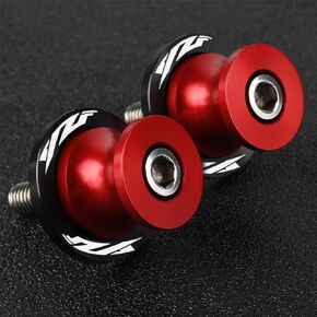 2pcs M6*1.5 Motorcycle Swingarm Sliders Spools, 6mm CNC Swing Arm Stand Screw Fit with YZF-R1 YZF-R3 YZF-R6 YZF-R125 R25 R1000 (Red)