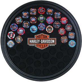 شريط العلامات التجارية Harley-Davidson وإطار رقاقة البوكر الدائرية Shield - يحمل 47 شريحة in Saudi Arabia