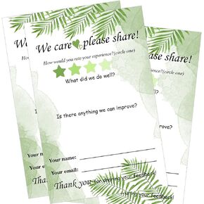 50 Pcs Suggestion Box Cards Comment Cards 4x6 Inch Blank Suggestion Forms Customer Complaint and Feedback Forms Hotel Supplies for Small Business
