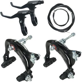 FOMTOR Bike Brake C Brake Caliper Set Bicycle Rear & Front Brakes Kit Aluminum Alloy Include 1 Pair Side Pull Brake & 2 Pieces Brake levers for MTB Mountain Bike, Road Bicycle