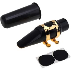 OriGlam Alto Sax Mouthpiece Set, Professional Alto Sax Saxophone Mouthpiece Kit with Cap Metal Buckle Reed Pads Musical Instruments for Alto Saxophone Replacement