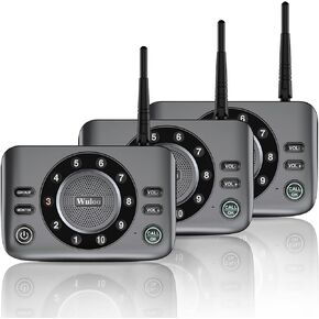 Wuloo Hands-Free Intercoms Wireless for Home Business, Upgrade Two Way Audio Intercom System for Elderly, Full Duplex Room to Room Intercom with 5280 ft Range Clear Sound Anti-Interference, Pack of 4