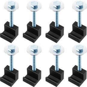Frienda 8 Pieces Truck Tool Box Mounting Kit Black J Hook Tool Box Tie Down Pickup J Hook Truck Tool Box Accessories for Pickup Truck Tool Box Fixing Supplies