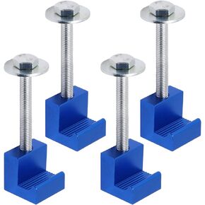 Truck Tool Box Mounting Kit, Aluminum Mounting Clamps for Pickup Truck Tool Box Accessories J Hooks Crossover Tool Box Bolt Upgrade (Blue,4pcs)