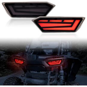 SAUTVS Smoked Black LED Rear Brake Stop Lights Taillights Tail Lamps for Polaris RZR 900 1000 S XP 4 Turbo 2014-2019/ RZR Trail S 900 1000 2020-2023 Accessories (2PCS, 2412341/ #2412342)