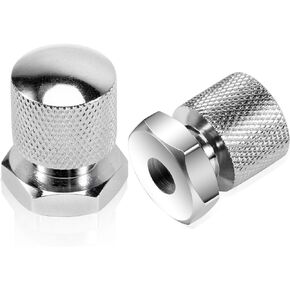 3PCS Stainless Knurled Fender Rear Seat Bolt Screw with Solo seat mounting nut 1/4"-20 Thread Skull Pattern Black Eyes Chrome Fit Harley Davidson All Touring Softail Models 1999-Later