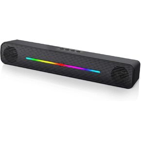 Computer Speakers for Desktop pc, Bluetooth and 3.5mm Aux-in Computer SoundBar Speaker for Laptop, PCs, Monitor, Xbox, Tablets, TV, Wireless Gaming Speakers with Lighting and Strong Bass in Kuwait