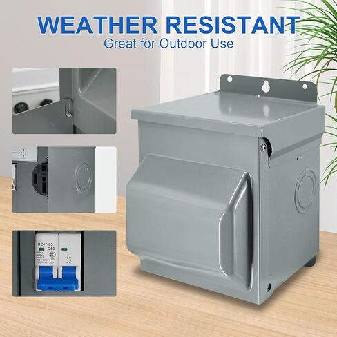 Temporary Power Outlet Panel, RV Pedestal Electrical Panel, 50 Amp RV Breaker Panel Box,Prewired and Unmetered, Weatherproof in Saudi Arabia