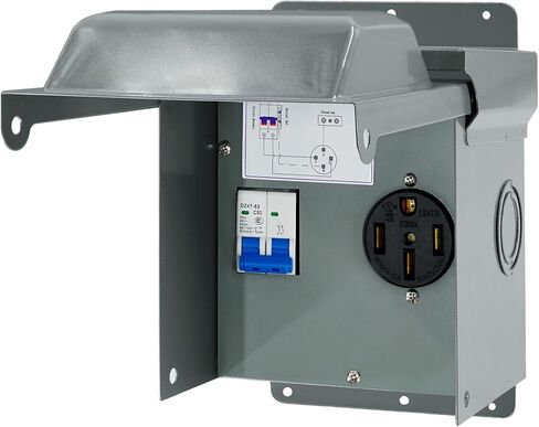 Temporary Power Outlet Panel, RV Pedestal Electrical Panel, 50 Amp RV Breaker Panel Box,Prewired and Unmetered, Weatherproof in Saudi Arabia