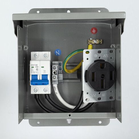 Temporary Power Outlet Panel, RV Pedestal Electrical Panel, 50 Amp RV Breaker Panel Box,Prewired and Unmetered, Weatherproof in Saudi Arabia