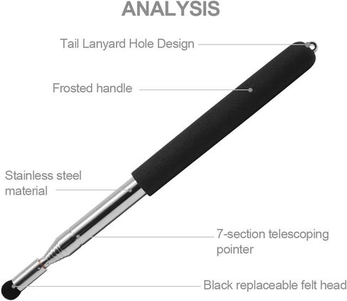 عصا مؤشر للمعلمين، مؤشر تعليمي تلسكوبي، مؤشر سبورة بيضاء قابل للسحب في الفصل الدراسي قابل للتمديد للمعلمين والأدلة والمدرب in Kuwait