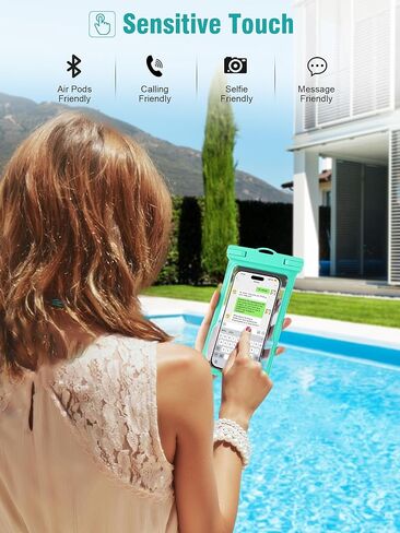 عبوتان من حقيبة الهاتف المقاومة للماء، حقيبة جافة للهاتف الخلوي IPX8، حقيبة كبيرة لحماية الهاتف لهاتف iPhone 15 14 13 Pro Max Mini Galaxy 24 حتى 7 بوصات، أساسيات للرياضات الخارجية على الشاطئ والسباحة in Kuwait