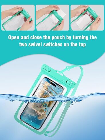 عبوتان من حقيبة الهاتف المقاومة للماء، حقيبة جافة للهاتف الخلوي IPX8، حقيبة كبيرة لحماية الهاتف لهاتف iPhone 15 14 13 Pro Max Mini Galaxy 24 حتى 7 بوصات، أساسيات للرياضات الخارجية على الشاطئ والسباحة in Kuwait