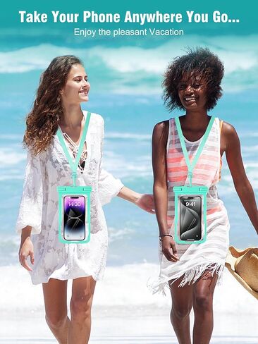 عبوتان من حقيبة الهاتف المقاومة للماء، حقيبة جافة للهاتف الخلوي IPX8، حقيبة كبيرة لحماية الهاتف لهاتف iPhone 15 14 13 Pro Max Mini Galaxy 24 حتى 7 بوصات، أساسيات للرياضات الخارجية على الشاطئ والسباحة in Kuwait