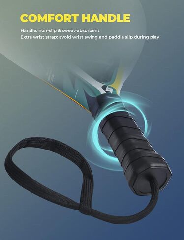 مضرب DEERFAMY Padel بسطح من ألياف الكربون مع مضارب تنس من مادة EVA ذات رغوة مرنة وخفيفة الوزن in Kuwait