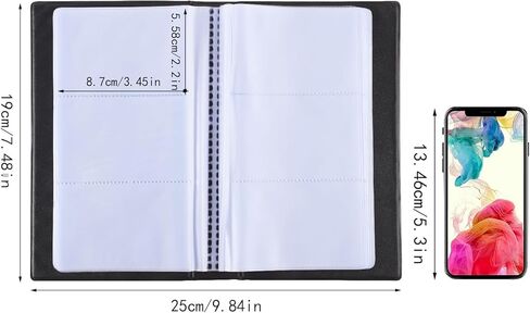كتاب منظم بطاقات العمل 300 من Pimoys، كتاب حامل بطاقات الائتمان المقاوم للماء من البولي يوريثان، حامل بطاقات الاسم الأسود المحمول، منظم بطاقات الهدايا للرجال والنساء، تخزين ملفات مجلد بطاقات الأعمال in Kuwait