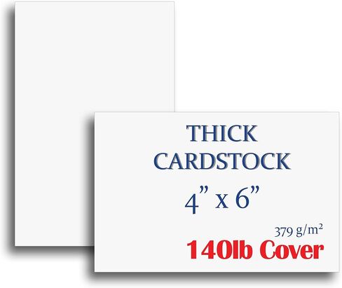Extra Heavy Duty 140lb Cover Cardstock - 4" x 6" Bright White - 379gsm 18pt Thick Paper - Index, Flash & Post Card Stock - 100 Sheets Pack in Kuwait