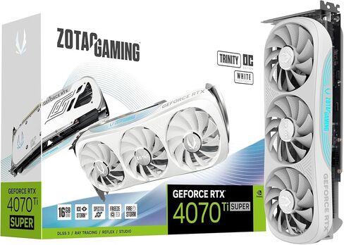 ZOTAC Gaming GeForce RTX 4070 Ti Super Trinity OC White Edition DLSS 3 16GB GDDR6X 256-bit 21 Gbps PCIE 4.0 Gaming Graphics Card, IceStorm 2.0 Advanced Cooling, Spectra RGB Lighting, ZT-D40730Q-10P in Saudi Arabia