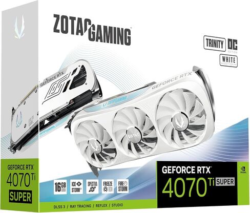 ZOTAC Gaming GeForce RTX 4070 Ti Super Trinity OC White Edition DLSS 3 16GB GDDR6X 256-bit 21 Gbps PCIE 4.0 Gaming Graphics Card, IceStorm 2.0 Advanced Cooling, Spectra RGB Lighting, ZT-D40730Q-10P in Saudi Arabia