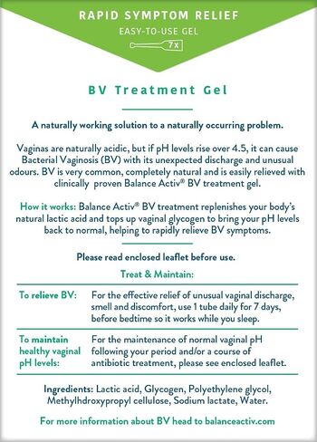 Bacterial Vaginosis Treatment - BV Balance Activ Gel - 7 Tube Box in Saudi Arabia