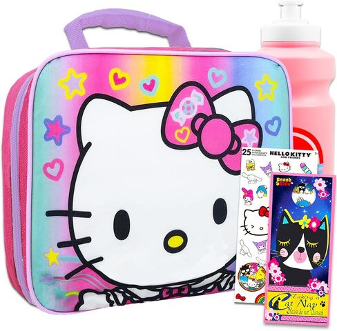 Hello Kitty Lunch Box for Girls Set - Bundle with Hello Kitty Lunch Bag Plus Stickers, Water Bottle, More | Hello Kitty Lunch Container in Saudi Arabia