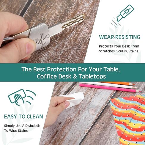 Preboun 2 Pcs Clear Writing Desk Pad, Non Slip Waterproof Heat Resistant 1.8 mm PVC Round Edge Durable Desk Cover Mat on Top of Desks Protector Anti Static Writing Mat for Office Home (24x17 in) in Saudi Arabia
