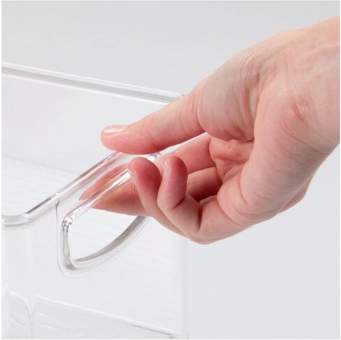 mDesign Plastic Home Storage Bin Organizer with Handles - Perfect Organization Tool for Essential Items and Gear in Cabinet, Closet, and Pantry - Home Storage Bins - Ligne Collection - 8 Pack - White in Kuwait