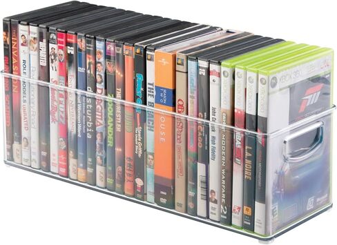 mDesign Plastic Home Storage Bin Organizer with Handles - Perfect Organization Tool for Essential Items and Gear in Cabinet, Closet, and Pantry - Home Storage Bins - Ligne Collection - 8 Pack - White in Kuwait